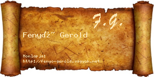 Fenyő Gerold névjegykártya